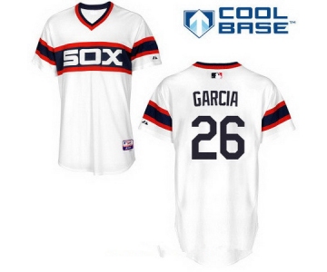 Men's Chicago White Sox #26 Avisail Garcia White Pullover Stitched MLB Majestic Cool Base Jersey