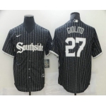 Men's Chicago White Sox #27 Lucas Giolito Black 2021 City Connect Stitched MLB Cool Base Nike Jersey