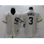Men's Chicago White Sox #3 Harold Baines 2021 Cream Field of Dreams Name Cool Base Stitched Nike Jersey