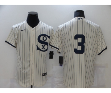 Men's Chicago White Sox #3 Harold Baines 2021 Cream Navy Field of Dreams Flex Base Stitched Jersey