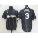 Men's Chicago White Sox #3 Harold Baines Black 2021 City Connect Stitched MLB Cool Base Nike Jersey