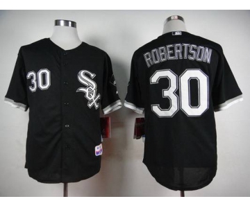 Men's Chicago White Sox #30 David Robertson Black Jersey