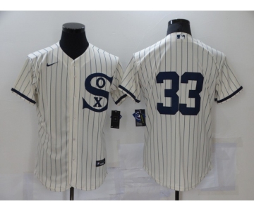 Men's Chicago White Sox #33 Lance Lynn 2021 Cream Navy Field of Dreams Flex Base Stitched Jersey