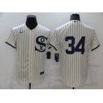 Men's Chicago White Sox #34 Michael Kopech 2021 Cream Navy Field of Dreams Flex Base Stitched Jersey