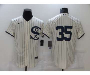 Men's Chicago White Sox #35 Frank Thomas 2021 Cream Navy Field of Dreams Flex Base Stitched Jersey