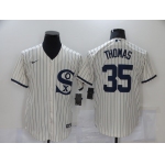 Men's Chicago White Sox #35 Frank Thomas 2021 Cream Navy Field of Dreams Name Flex Base Stitched Jersey
