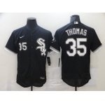 Men's Chicago White Sox #35 Frank Thomas Black Stitched MLB Flex Base Nike Jersey