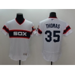 Men's Chicago White Sox #35 Frank Thomas Retired White Pullover 2016 Flexbase Majestic Baseball Jersey