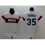 Men's Chicago White Sox #35 Frank Thomas Retired White Pullover 2016 Flexbase Majestic Baseball Jersey