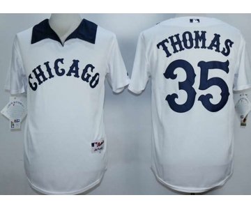 Men's Chicago White Sox #35 Frank Thomas White 1976 Turn Back The Clock Jersey