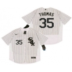 Men's Chicago White Sox #35 Frank Thomas White Pinstripe Stitched MLB Flex Base Nike Jersey