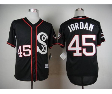 Men's Chicago White Sox #45 Michael Jordan 2015 Black Jersey
