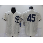 Men's Chicago White Sox #45 Michael Jordan 2021 Cream Navy Field of Dreams Flex Base Stitched Jersey