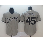 Men's Chicago White Sox 45 Michael Jordan Gray Cool Base Jersey