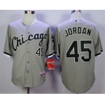 Men's Chicago White Sox #45 Michael Jordan Grey Cool Base Jersey