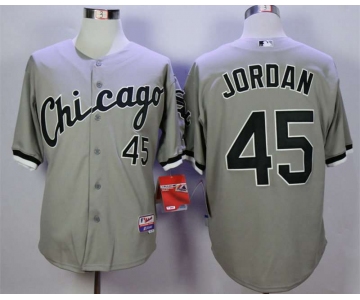 Men's Chicago White Sox #45 Michael Jordan Grey Cool Base Jersey