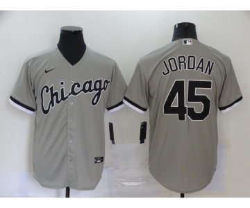 Men's Chicago White Sox #45 Michael Jordan Grey Stitched MLB Cool Base Nike Jersey