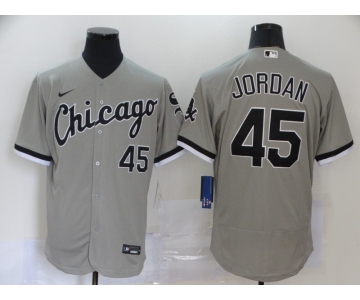 Men's Chicago White Sox #45 Michael Jordan Grey Stitched MLB Flex Base Nike Jersey