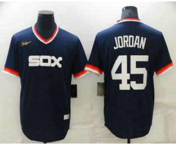 Men's Chicago White Sox #45 Michael Jordan Navy Blue Cooperstown Collection Cool Base Stitched Nike Jersey