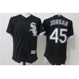 Men's Chicago White Sox #45 Michael Jordan Retired Black Stitched MLB Majestic Cool Base Jersey