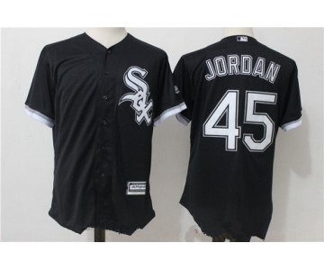 Men's Chicago White Sox #45 Michael Jordan Retired Black Stitched MLB Majestic Cool Base Jersey