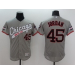 Men's Chicago White Sox #45 Michael Jordan Retired Gray Retro 2016 Flexbase Majestic Baseball Jersey