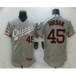 Men's Chicago White Sox #45 Michael Jordan Retired Grey Retro 2016 Flexbase Nike Jersey