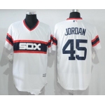 Men's Chicago White Sox #45 Michael Jordan Retired White Pullover Stitched MLB Majestic Cool Base Jersey