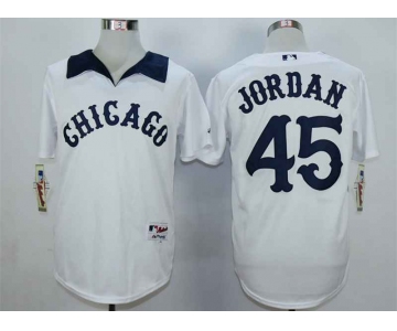 Men's Chicago White Sox #45 Michael Jordan White 1976 Turn Back The Clock Jersey