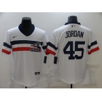 Men's Chicago White Sox #45 Michael Jordan White 2021 Throwback Cool Base Nike Jersey
