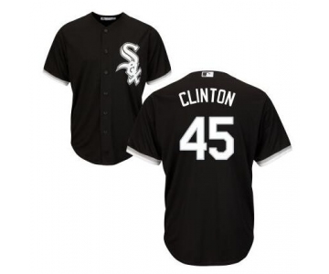 Men's Chicago White Sox #45 Presidential Candidate Hillary Clinton Black Jersey