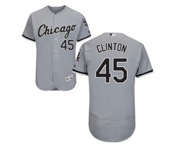 Men's Chicago White Sox #45 Presidential Candidate Hillary Clinton Gray Jersey