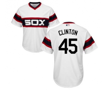 Men's Chicago White Sox #45 Presidential Candidate Hillary Clinton White Pullover Jersey