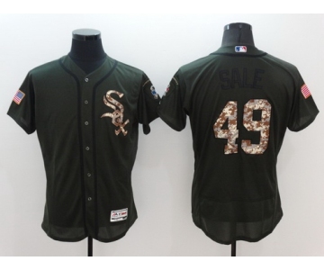 Men's Chicago White Sox #49 Chris Sale Green Salute to Service 2016 Flexbase Majestic Baseball Jersey