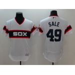 Men's Chicago White Sox #49 Chris Sale White Pullover 2016 Flexbase Majestic Baseball Jersey