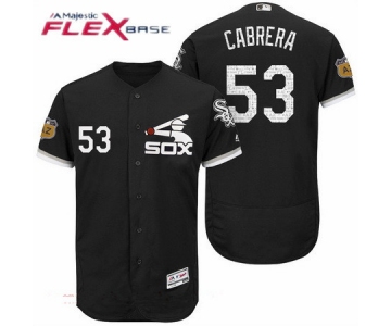 Men's Chicago White Sox #53 Melky Cabrera Black 2017 Spring Training Stitched MLB Majestic Flex Base Jersey