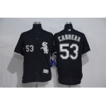 Men's Chicago White Sox #53 Melky Cabrera Black Stitched MLB 2016 Majestic Flex Base Jersey