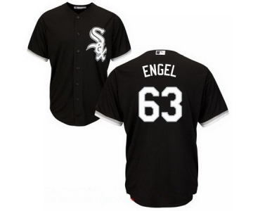 Men's Chicago White Sox #63 Adam Engel Black Stitched MLB Majestic Cool Base Jersey