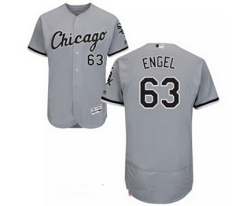 Men's Chicago White Sox #63 Adam Engel Gray Road Stitched MLB Majestic Flex Base Jersey