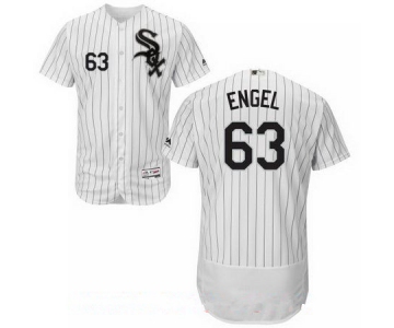 Men's Chicago White Sox #63 Adam Engel White Home Stitched MLB Majestic Flex Base Jersey