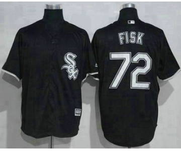 Men's Chicago White Sox #72 Carlton Fisk Black New Cool Base Stitched MLB Jersey