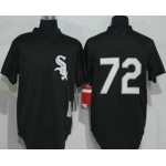 Men's Chicago White Sox #72 Carlton Fisk Black Stitched MLB Cooperstown Mesh Batting Practice Jersey By Mitchell & Ness