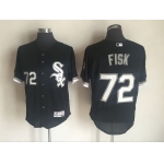 Men's Chicago White Sox #72 Carlton Fisk Retired Black 2016 Flexbase Majestic Baseball Jersey