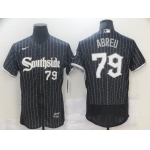 Men's Chicago White Sox #79 Jose Abreu Black 2021 City Connect Stitched MLB Flex Base Nike Jersey