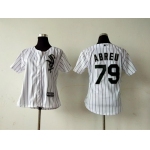 Men's Chicago White Sox #79 Jose Abreu White Pinstripe Cool Base Baseball Jersey