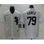 Men's Chicago White Sox #79 Jose Abreu White Pinstripe Stitched MLB Cool Base Nike Jersey