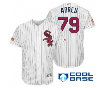 Men's Chicago White Sox #79 Jose Abreu White Stars & Stripes Fashion Independence Day Stitched MLB Majestic Cool Base Jersey