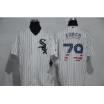 Men's Chicago White Sox #79 Jose Abreu White USA Flag Fashion MLB Baseball Jersey