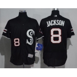 Men's Chicago White Sox #8 Bo Jackson Black Retro Stitched MLB 2016 Majestic Flex Base Jersey