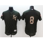 Men's Chicago White Sox #8 Bo Jackson Retired Green Salute to Service 2016 Flexbase Majestic Baseball Jersey